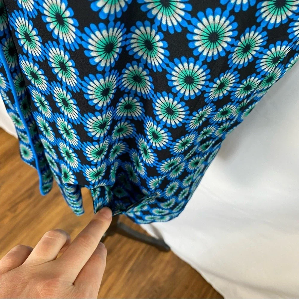 J.Crew Women's Retro Print Short Sleeve Button Up Shirt Size 6‎ Funky Sleep Top